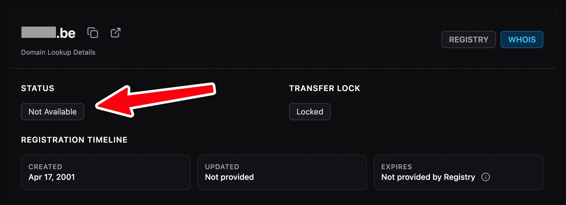 Dot be domain name not availablte