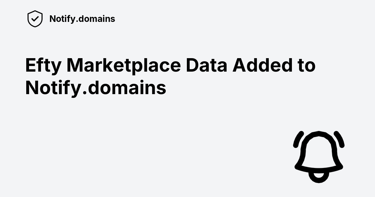 Efty marketplace data added to notify domains