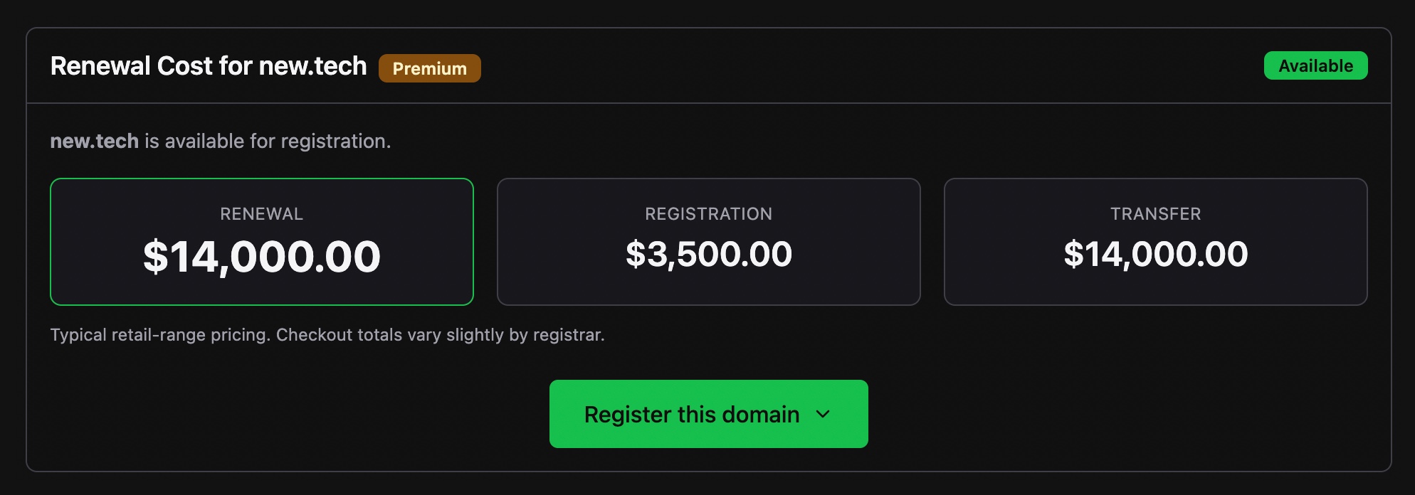 New.tech Renewal Cost Checker