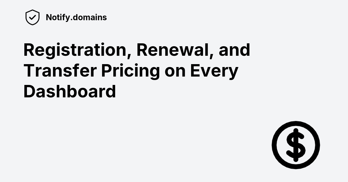 Registration, Renewal, and Transfer Pricing on Every Dashboard