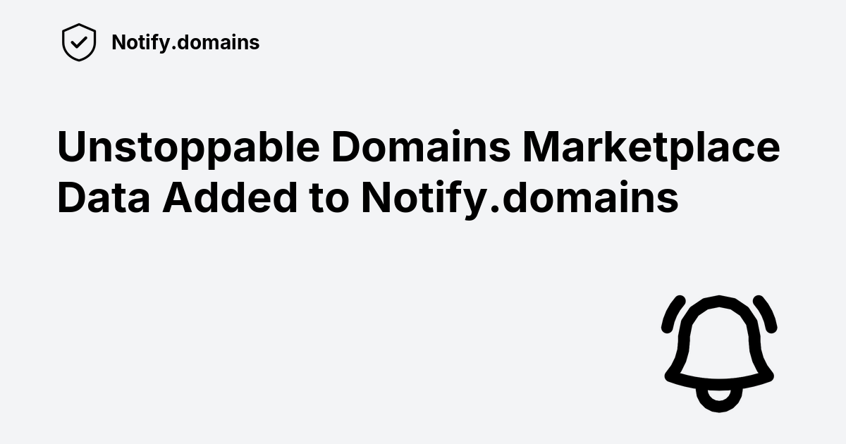 Unstoppable domains marketplace data added to notify domains